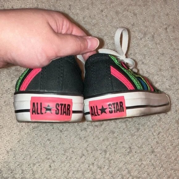 Converse All Star Neon Stripe Low Top Sneakers Womens Size 8 Mens Size 6 VHTF - Picture 4 of 9